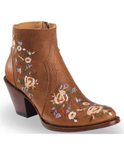Shyanne Women's Millie Floral Embroidered Booties - Round Toe -Shyanne Store 2000222872 200 P1