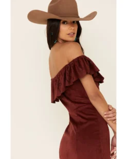 Shyanne Women's Off-Shoulder Faux Suede Dress