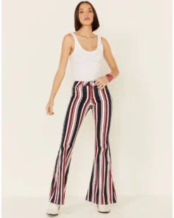 Shyanne Women's American Stripe Flare Leg Jeans -Shyanne Store 2000338347 600 P1