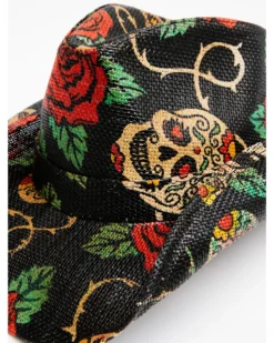 Shyanne Women's Natural Tainted Love Rose Print Straw Western Hat -Shyanne Store 2000338820 101 P2