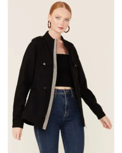 Shyanne Women's Black Embroidered Southwestern Back Anorak Jacket 7 Shyanne Women's Black Embroidered Southwestern Back Anorak Jacket -Shyanne Store 2000351370 001 P1