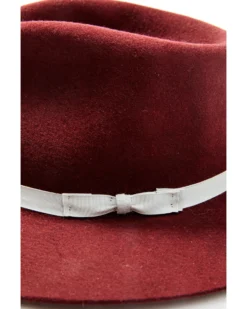 Shyanne Women's Plum Wide Ribbon Wool Felt Western Hat