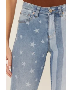 Shyanne Women's Stars & Stripes Print High Rise Super Flare Jeans -Shyanne Store 2000358728 414 P2
