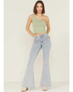 Shyanne Women's Light Wash High Rise Front Yoke Flare Jeans -Shyanne Store 2000358741 412 P1