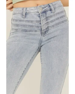 Shyanne Women's Light Wash High Rise Front Yoke Flare Jeans -Shyanne Store 2000358741 412 P2