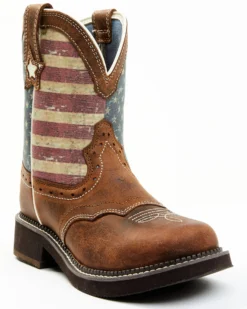 Shyanne Women's Glory Stars & Stripes Shaft Leather Western Boots - Wide Round Toe -Shyanne Store 2000359653 200 P1