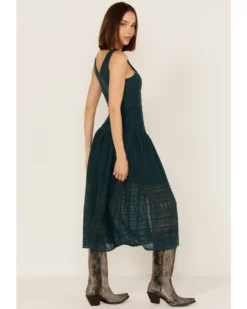 Shyanne Women's Drop Waist Lace Button Front Maxi Dress