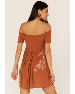 Shyanne Women's Smocked Off Shoulder Floral Embroidered Mini Dress -Shyanne Store 2000364754 200 P4