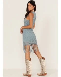 Shyanne Women's Yarn Crochet Fringe Trim Midi Dress -Shyanne Store 2000364789 450 P5