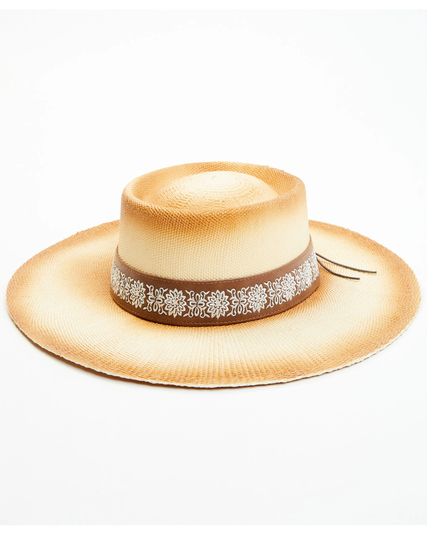 Shyanne Women's Croquette Tea Stain Telescope Straw Western Hat