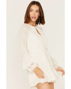 Shyanne Women's Eyelet Lace Long Sleeve Mini Dress -Shyanne Store 2000372956 103 P1