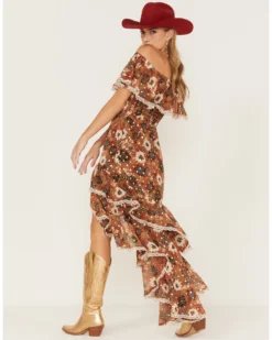 Shyanne Women's Floral Print Off-Shoulder Ruffle Maxi Dress -Shyanne Store 2000372967 203 P4