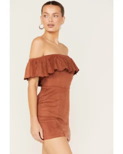 Shyanne Women's Off Shoulder Faux Suede Dress