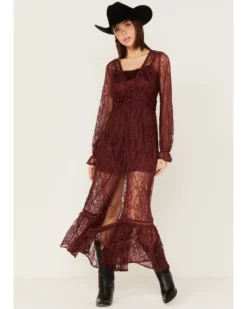 Shyanne Women's Floral Lace Duster Dress