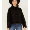 Shyanne Women's Paisley Knit Turtleneck Sweater