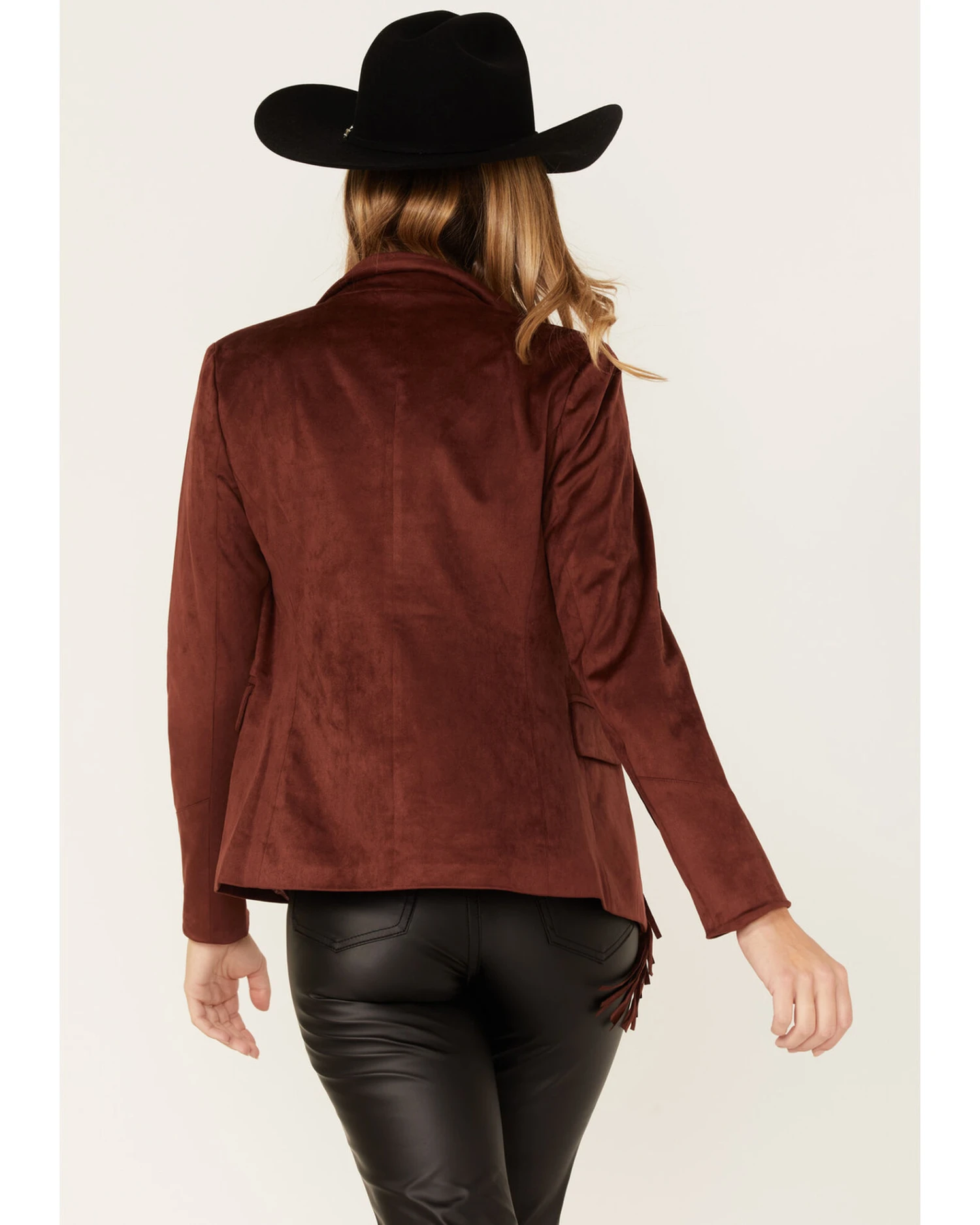 Shyanne Women's Fringe Faux Suede Blazer 4 Shyanne Women's Fringe Faux Suede Blazer - Image 4