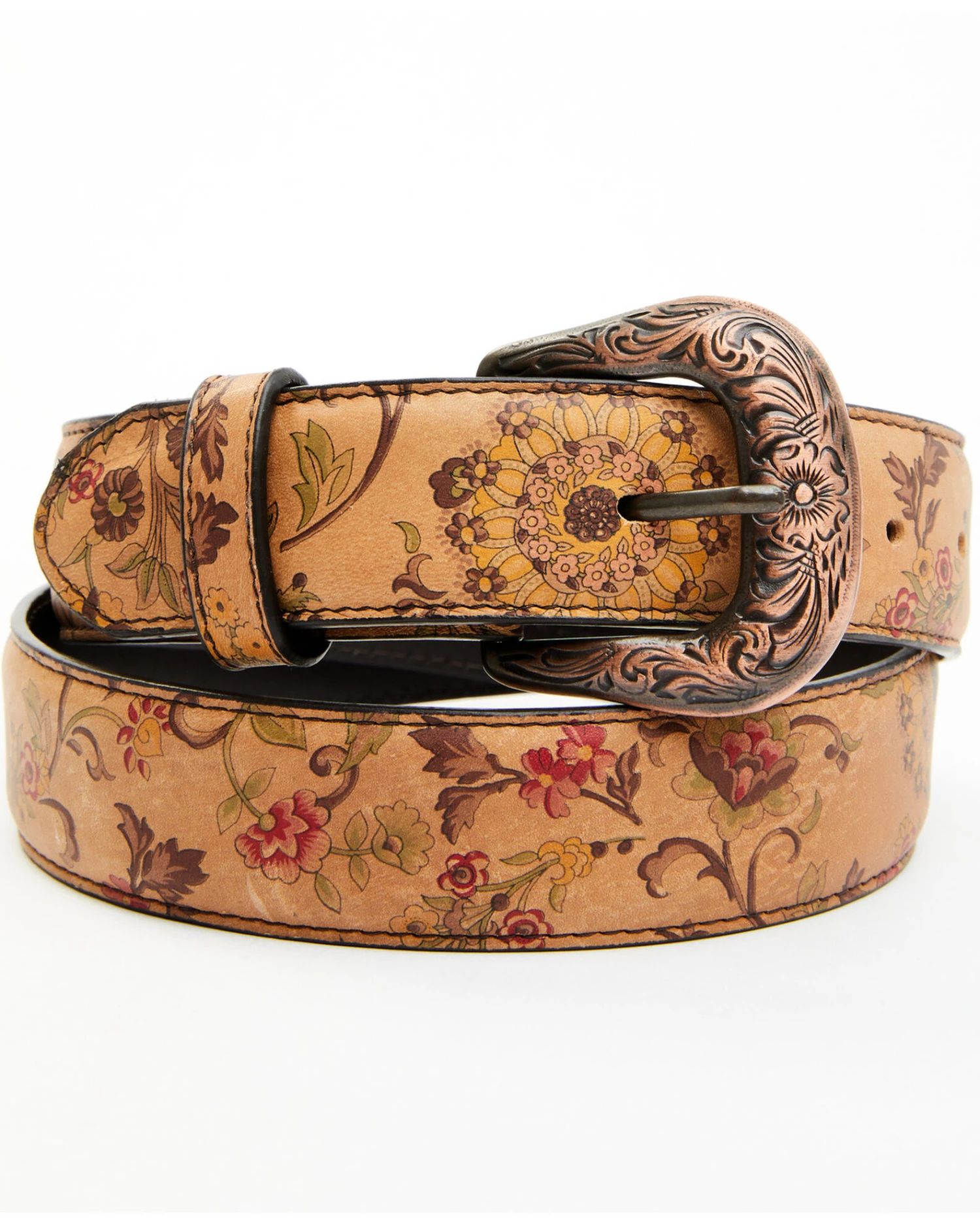 Shyanne Women's Estampada Ochre Kimono Floral Print Western Belt 1 Shyanne Women's Estampada Ochre Kimono Floral Print Western Belt