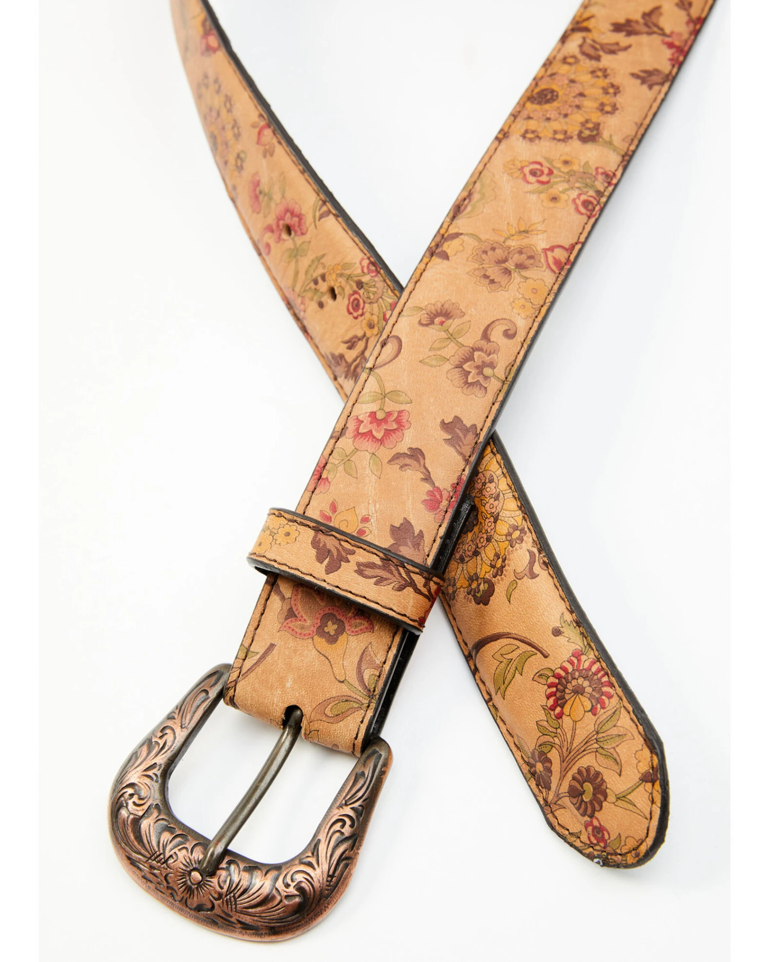 Shyanne Women's Estampada Ochre Kimono Floral Print Western Belt 2 Shyanne Women's Estampada Ochre Kimono Floral Print Western Belt - Image 2