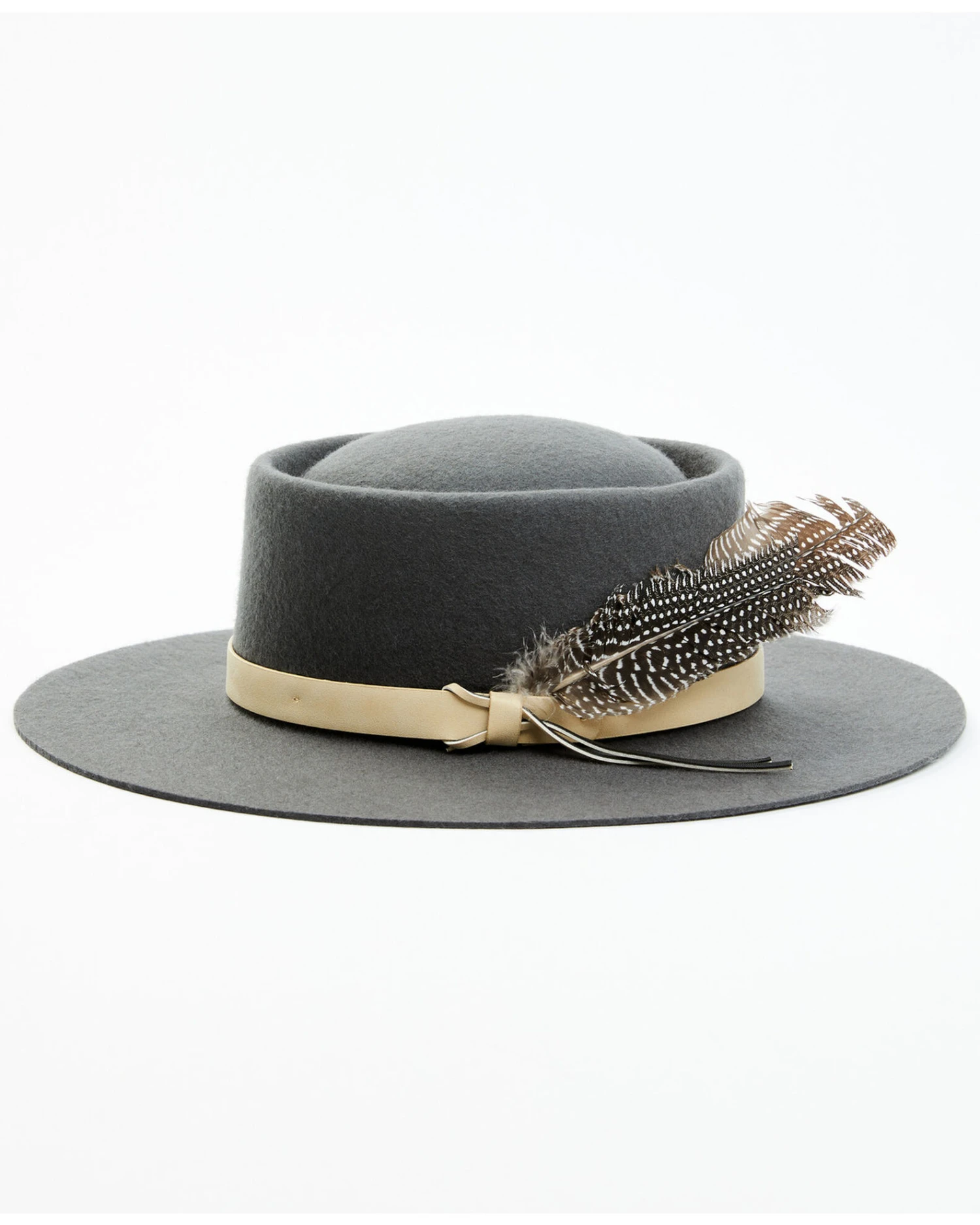 Shyanne Women's Telescope Feather Wool Felt Western Hat 2 Shyanne Women's Telescope Feather Wool Felt Western Hat - Image 2