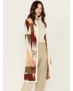 Shyanne Women's Geo Print Duster Cardigan -Shyanne Store 2000375282 103 P1
