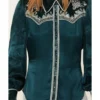 Shyanne Women's Embellished Velvet Long Sleeve Button-Down Western Shirt