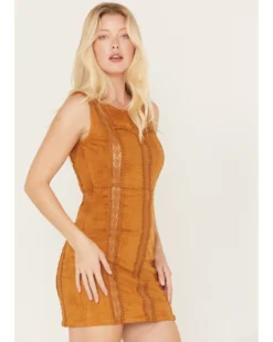 Shyanne Women's Faux Suede Crochet Dress -Shyanne Store 2000380674 255 P2