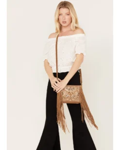 Shyanne Women's Light Brown Velvet Embroidered Crossbody Handbag -Shyanne Store 2000381107 281 P1