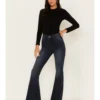 Shyanne Women's Dark Wash High Rise Eden Stretch Flare Jeans