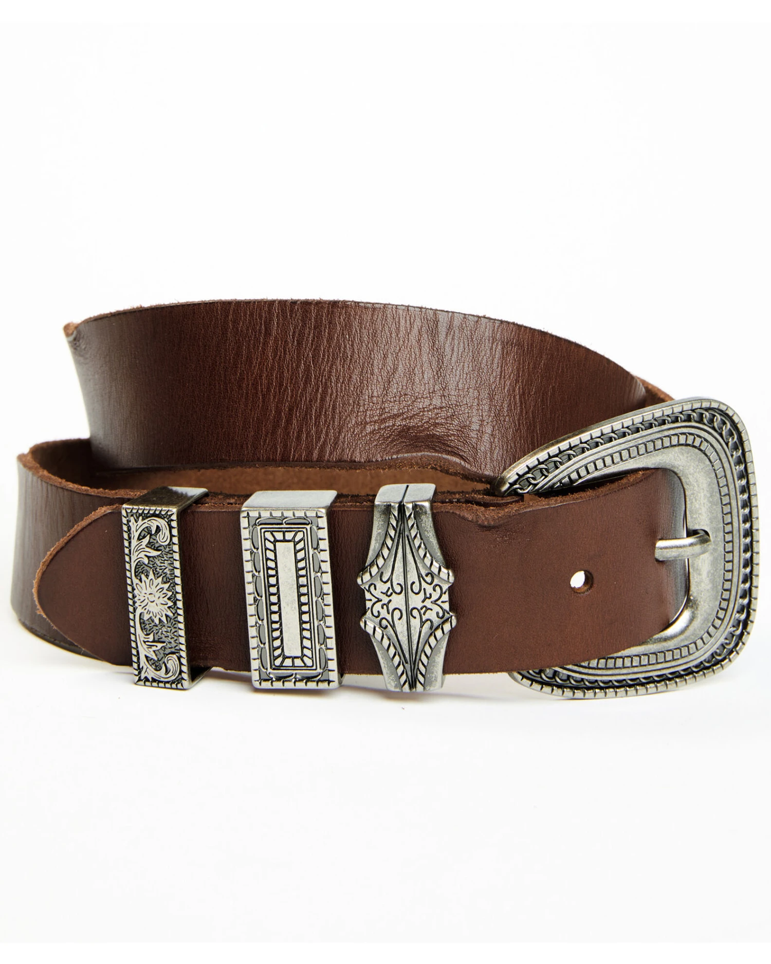 Shyanne Women's Triple Keeper Leather Belt 1 Shyanne Women's Triple Keeper Leather Belt