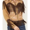 Shyanne Women's Embroidered Suede Fringe Jacket