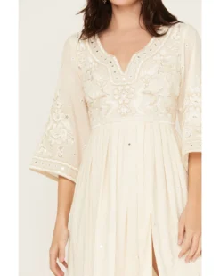 Shyanne Women's Mirror Embellished Bridal Maxi Dress