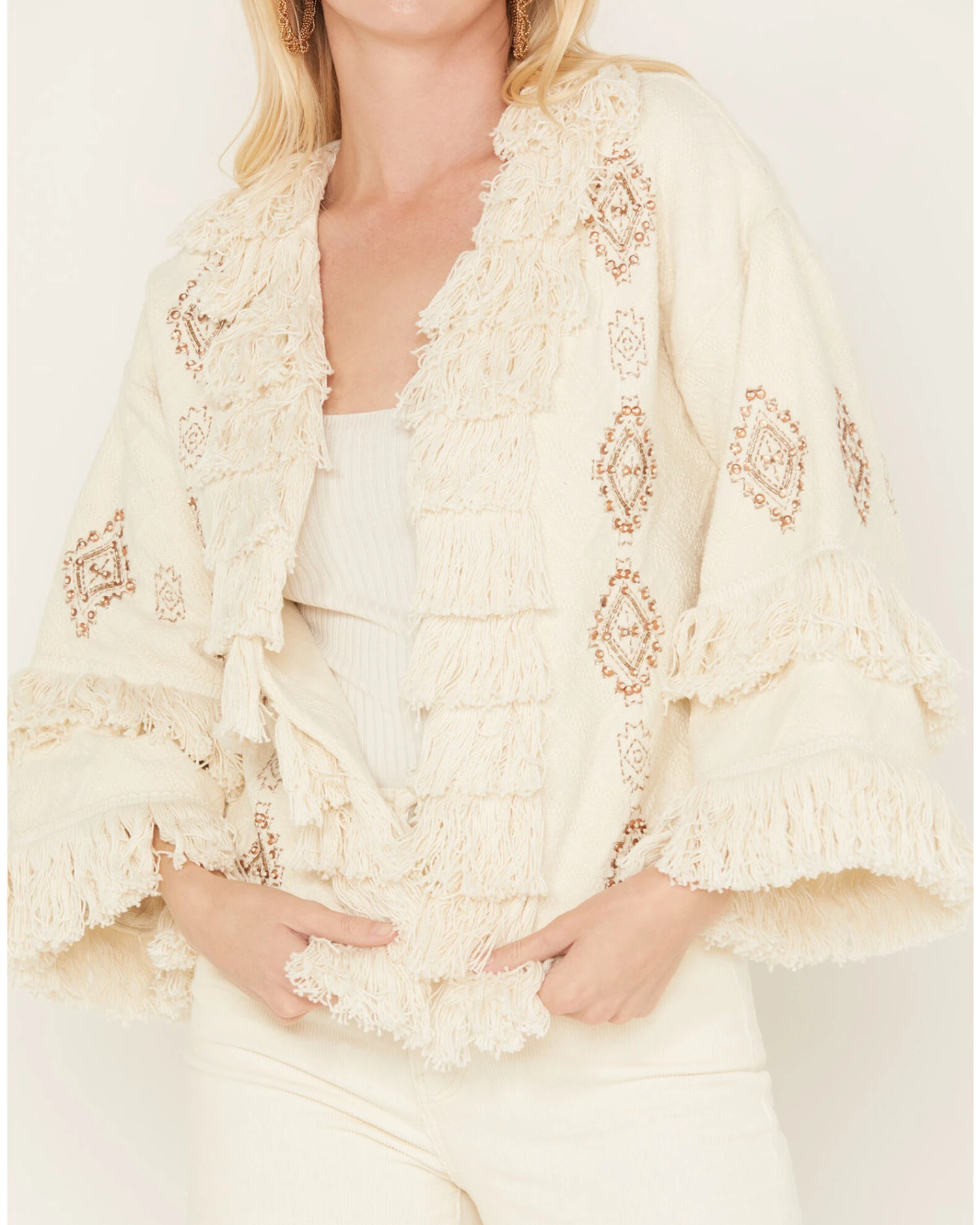 Shyanne Women's Fringe Embellished Jacket 3 Shyanne Women's Fringe Embellished Jacket - Image 3