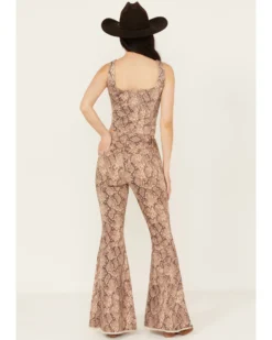 Shyanne Women's High Rise Snake Print Super Flare Jeans