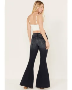 Shyanne Women's Dark Wash Mid Rise Slit Boot Cut Jeans 7 Shyanne Women's Dark Wash Mid Rise Slit Boot Cut Jeans -Shyanne Store 2000383359 415 P3