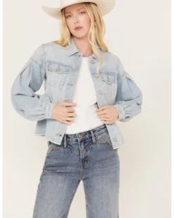 Shyanne Women's Denim Button-Down Fray Shacket -Shyanne Store 2000383363 413 P2