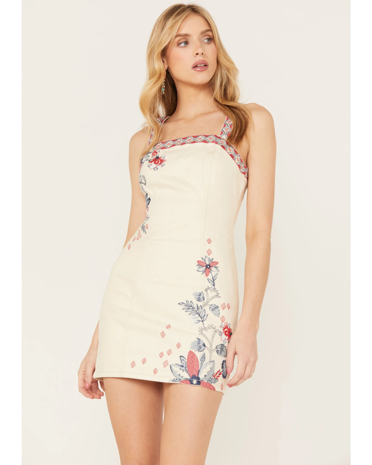 Shyanne Women's Americana Embroidered Denim Dress 1 Shyanne Women's Americana Embroidered Denim Dress