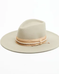 Shyanne Women's Gray Triple-Tied Grosgrain Fedora Hat -Shyanne Store 2000385495 020 P1