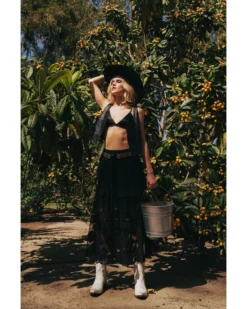 Shyanne Women's Diamond Embroidered Mesh Skirt