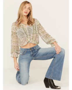 Shyanne Women's Long Sleeve Print Woven Tunic -Shyanne Store 2000386679 343 P1