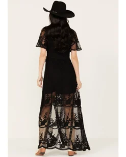 Shyanne Women's Floral Lace Split Leg Maxi Dress