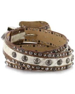 Shyanne Women's Hair-on-Hide Concho Belt -Shyanne Store 2589U1 41 D2